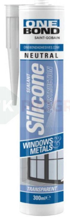 OneBond Constru. neutrálny transparentný stavebný silikón 300 ml