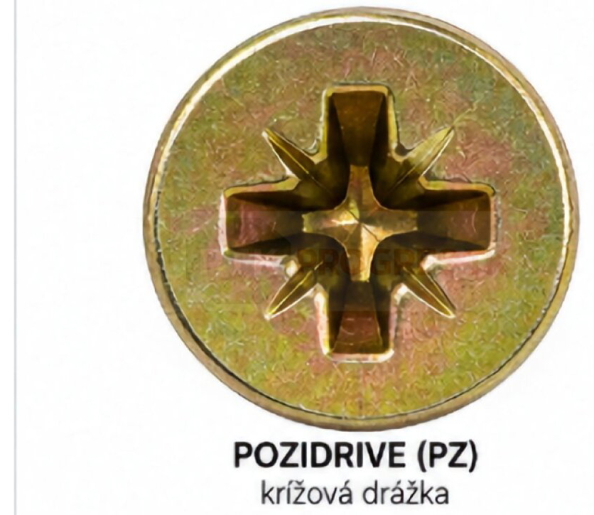 Skrutka do dreva 6,0X90 zápustná PZ, žltý zinok,polzávit- 200ks