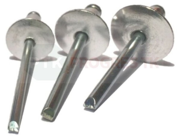 NIT TRHACÍ 4X8 HLINÍK/OCEL S VEĽKOU HLAVOU 12mm - 500KS BRALO