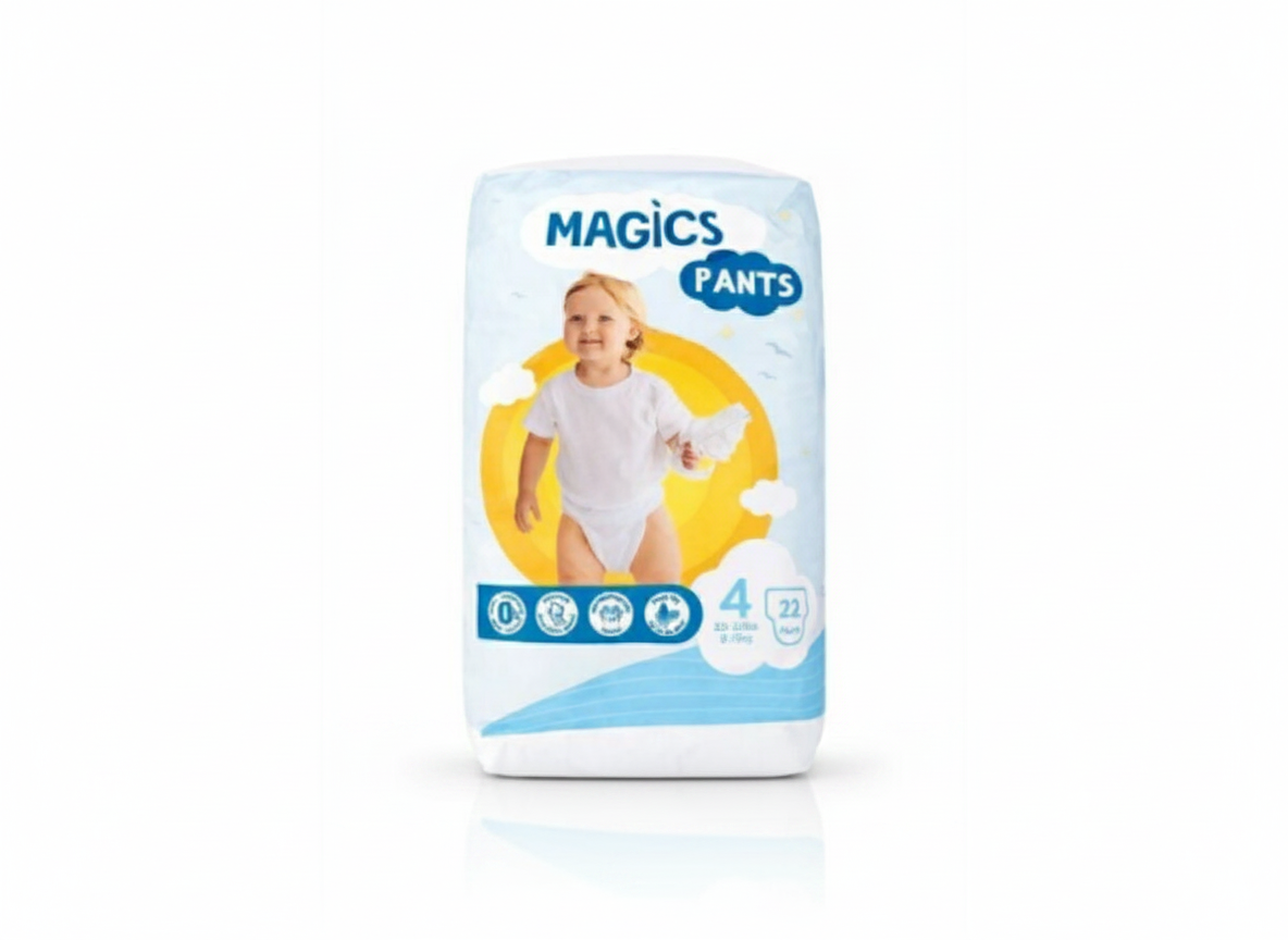 Kalhotkové plenky Magics Maxi 9-15 kg, 22 ks, Zebra design