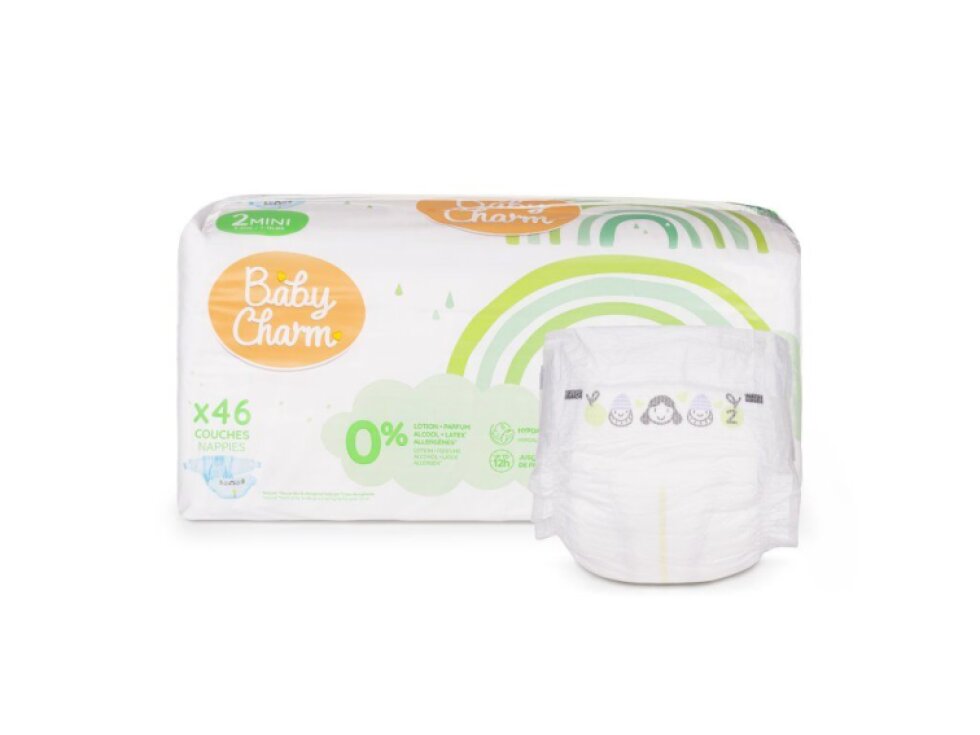 Baby Charm Super Dry Flex vel. 2 Mini, 3-6 kg, 46 ks