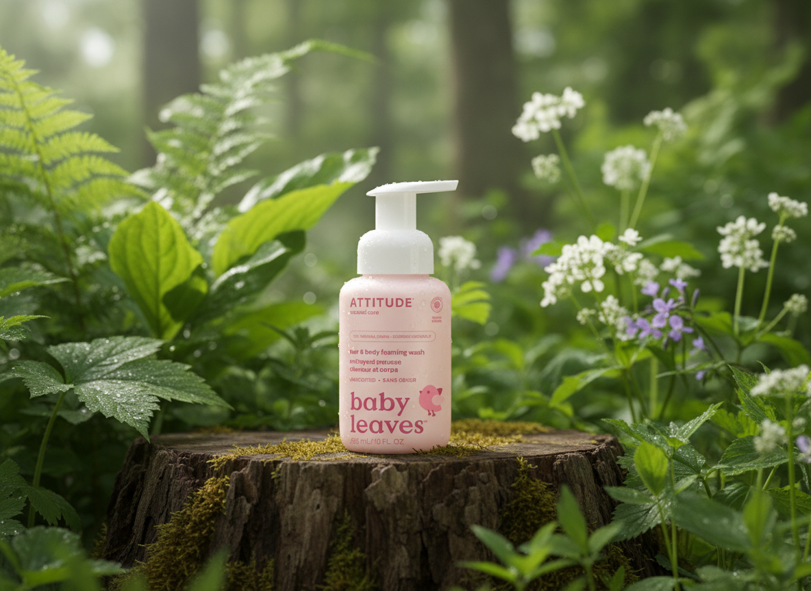 ATTITUDE Baby leaves Dětská hypoalergenní mycí pěna 2 v 1 295 ml