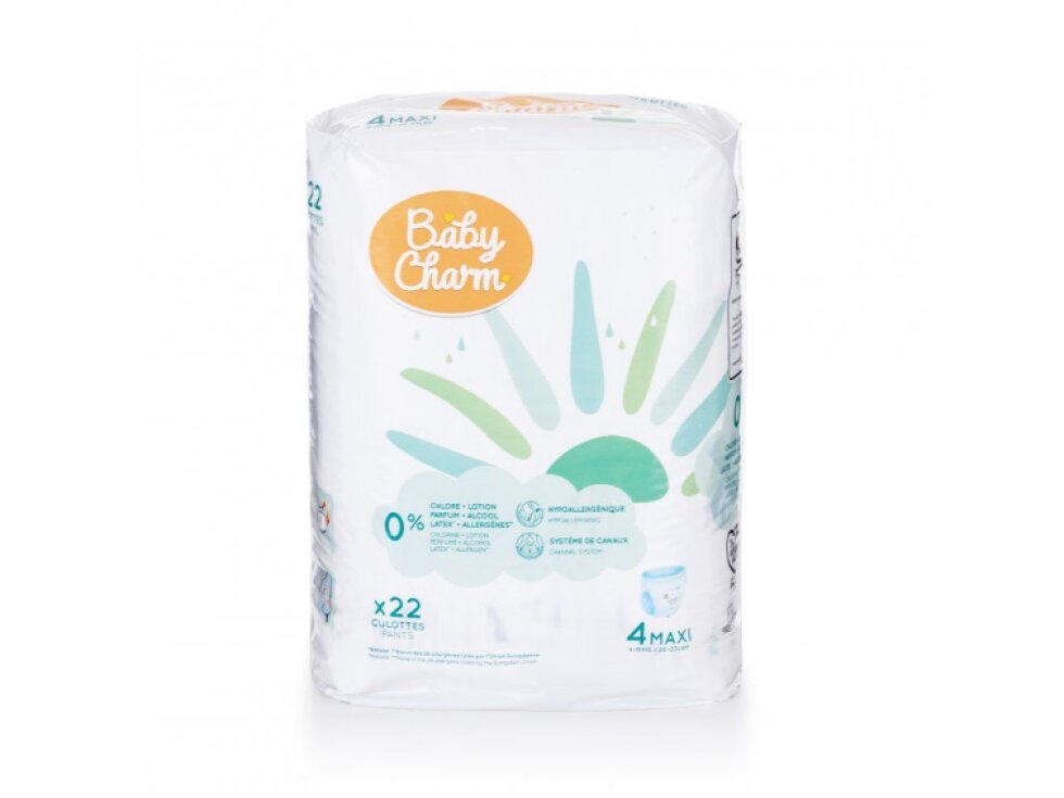 Baby Charm Super Dry PANT vel. 4 Maxi, 9 - 15 kg, 22 ks