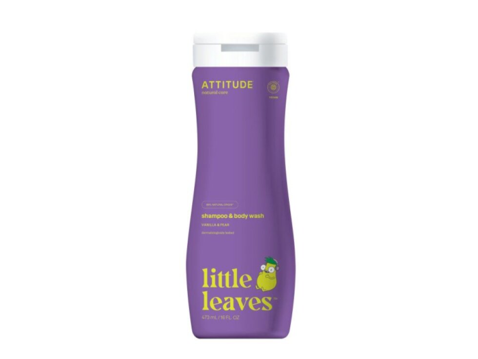 ATTITUDE Little leaves Dětské mýdlo a šampon 2v1 vanilka a hruška 473 ml