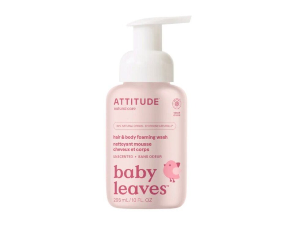 ATTITUDE Baby leaves Dětská hypoalergenní mycí pěna 2 v 1 295 ml
