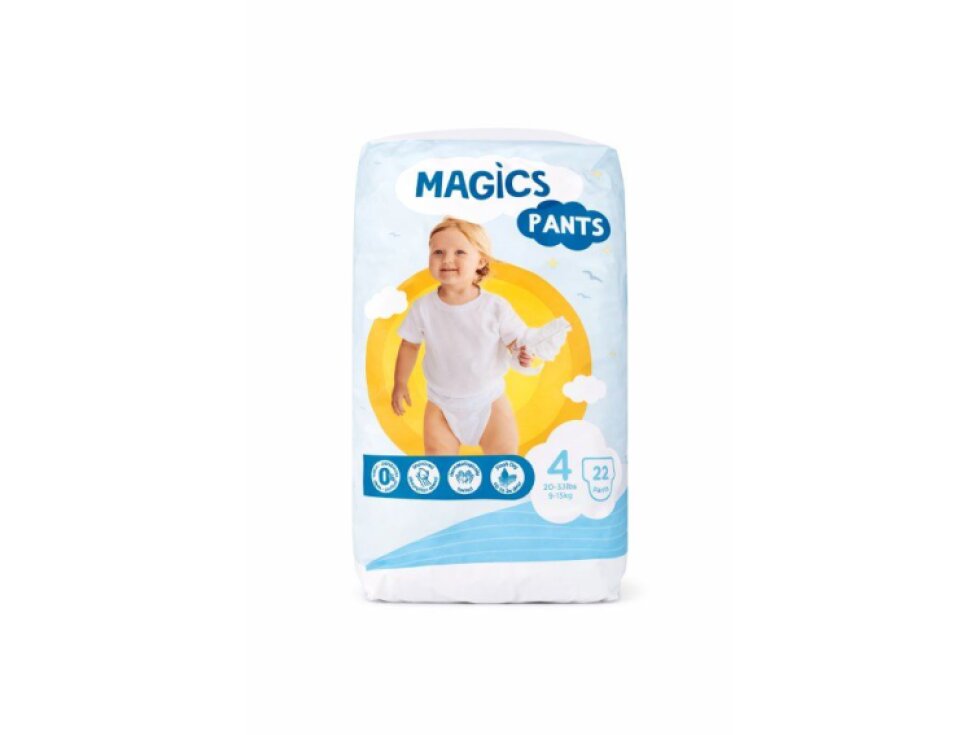 Kalhotkové plenky Magics Maxi 9-15 kg, 22 ks, Zebra design