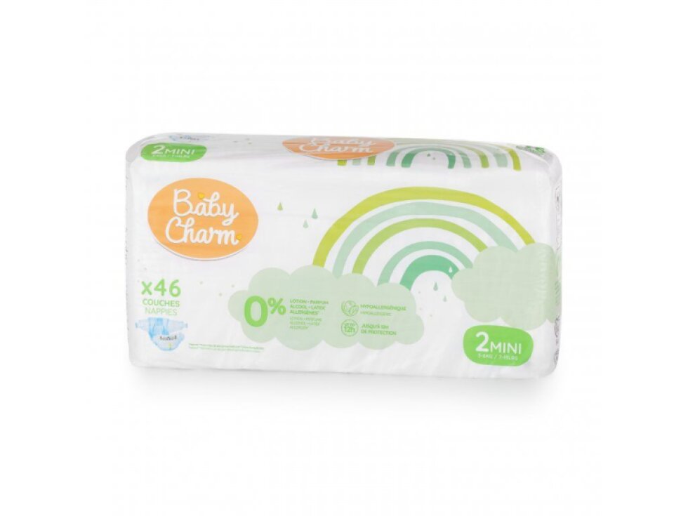 Baby Charm Super Dry Flex vel. 2 Mini, 3-6 kg, 46 ks