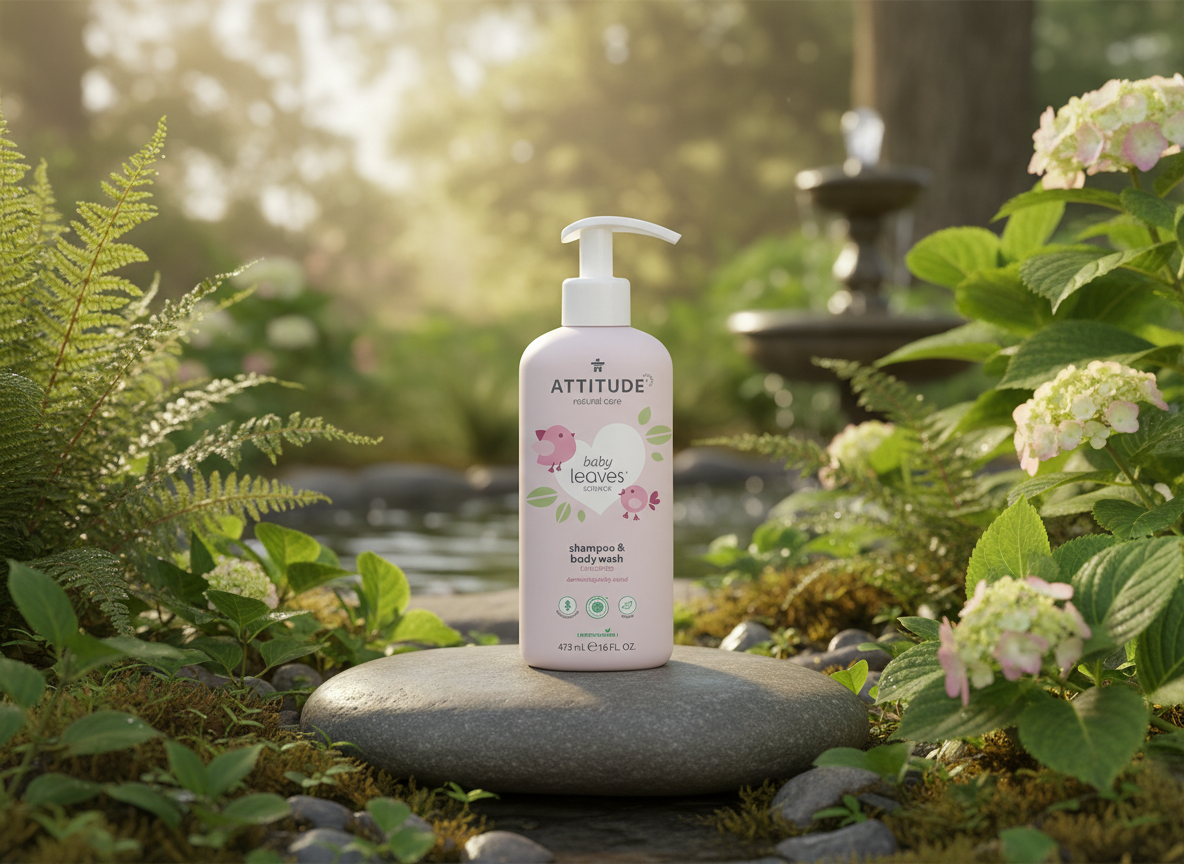 ATTITUDE Baby leaves bez vůně - Dětský šampon a mýdlo 2 v 1, 473 ml