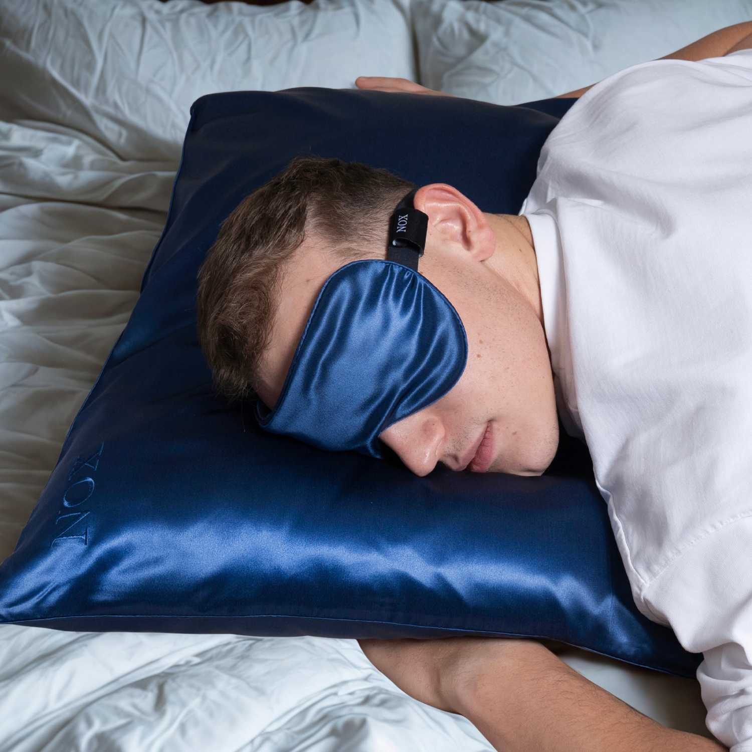 100% hedvábný povlak na polštář pro muže NOX® HLUBOKÝ OCEÁN