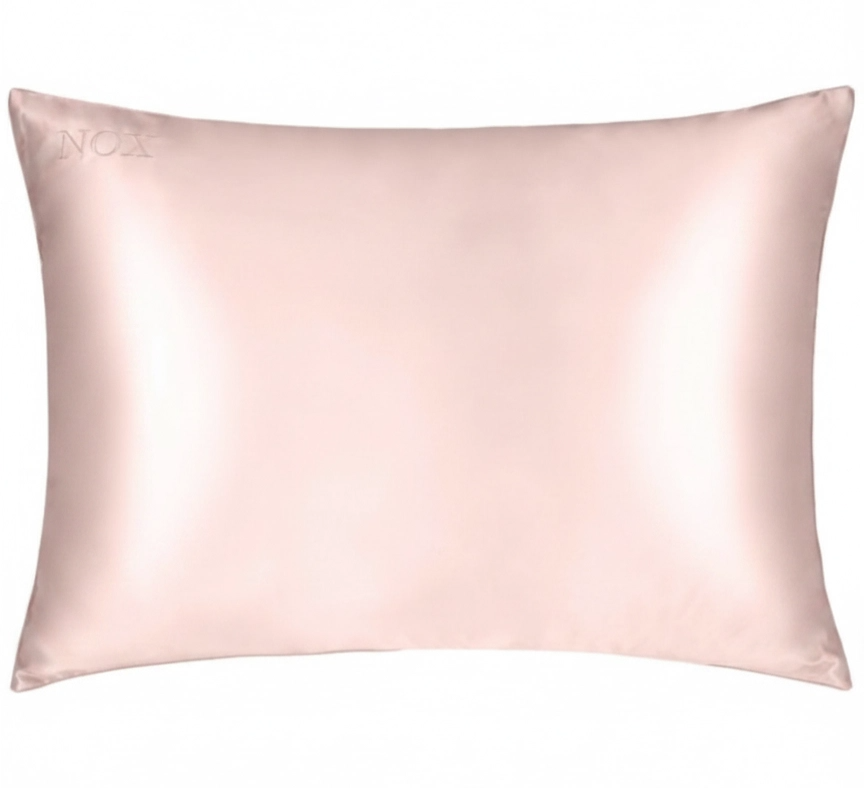 100% hedvábný povlak na polštář NOX® PUDROVĚ RŮŽOVÁ - NA ZIP 70x90 cm