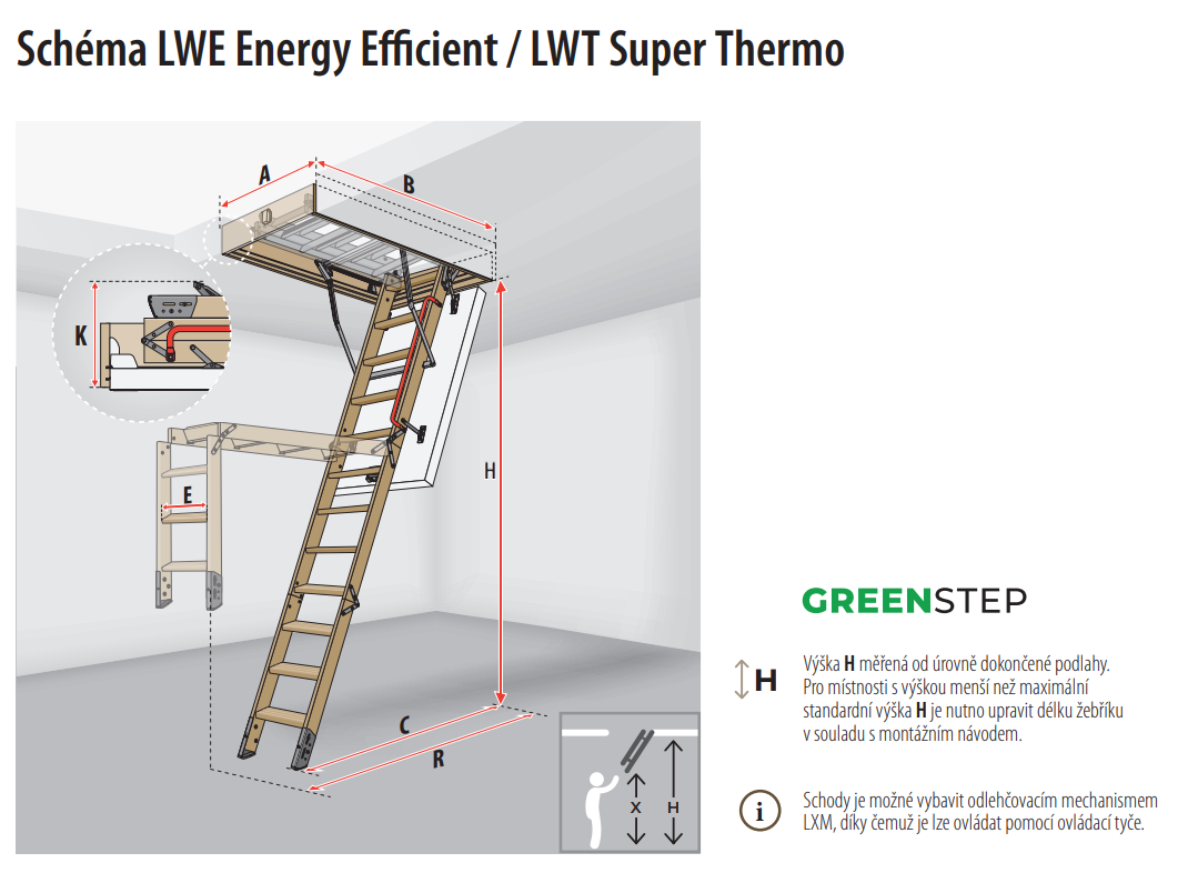 Půdní schody FAKRO LWE Energy Efficient