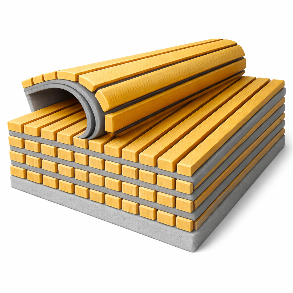 Obkladový panel, šedý filc, Dub 2600*400 mm