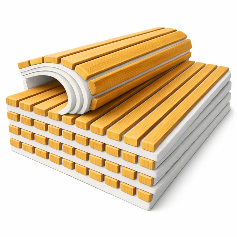 Obkladový panel, modro-bílý filc, Dub 2600*400 mm