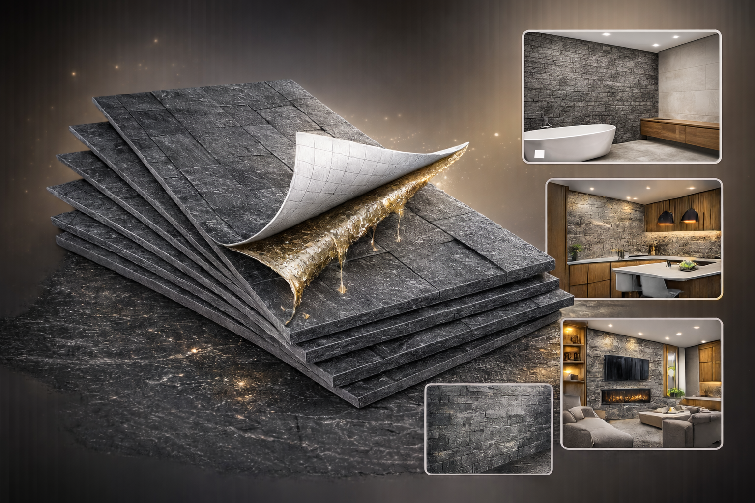 Samolepící kamenná dýha, Himalay White, 15x60 cm