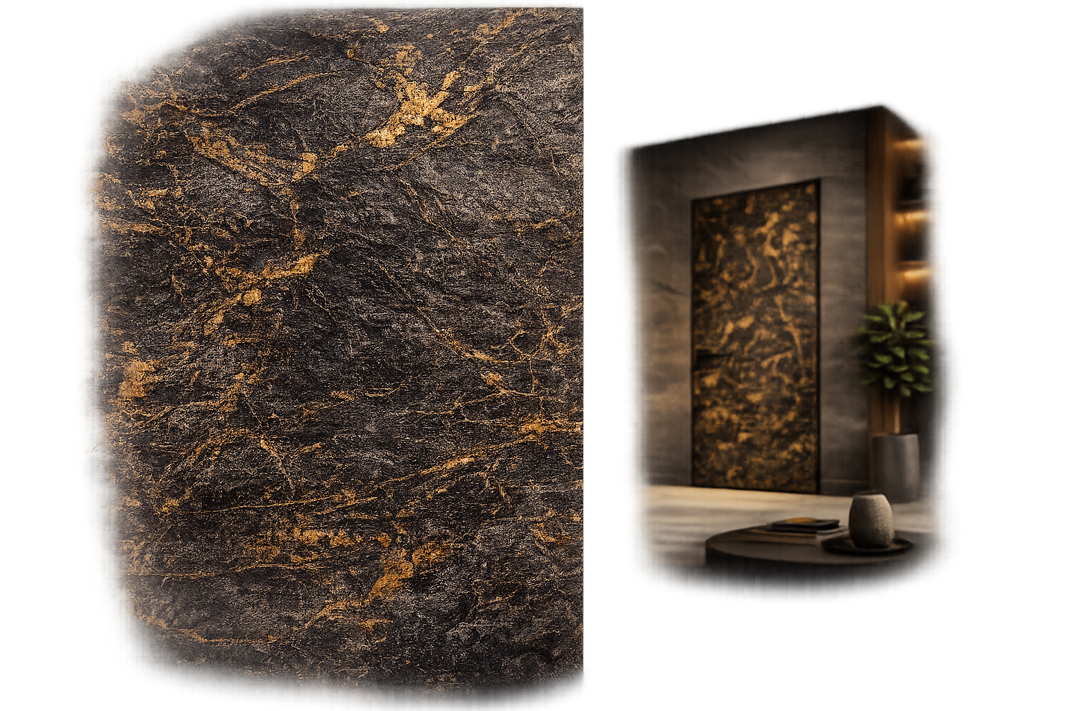 Dveře z kamenné dýhy