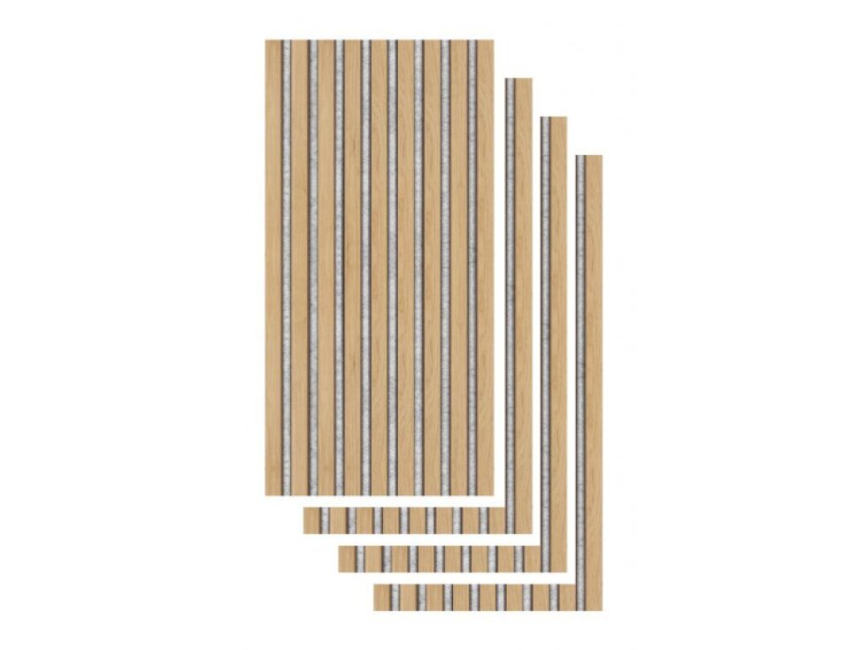 Sada 4 ks obkladových panelů, šedý filc, Dub Sonoma 800*400 mm