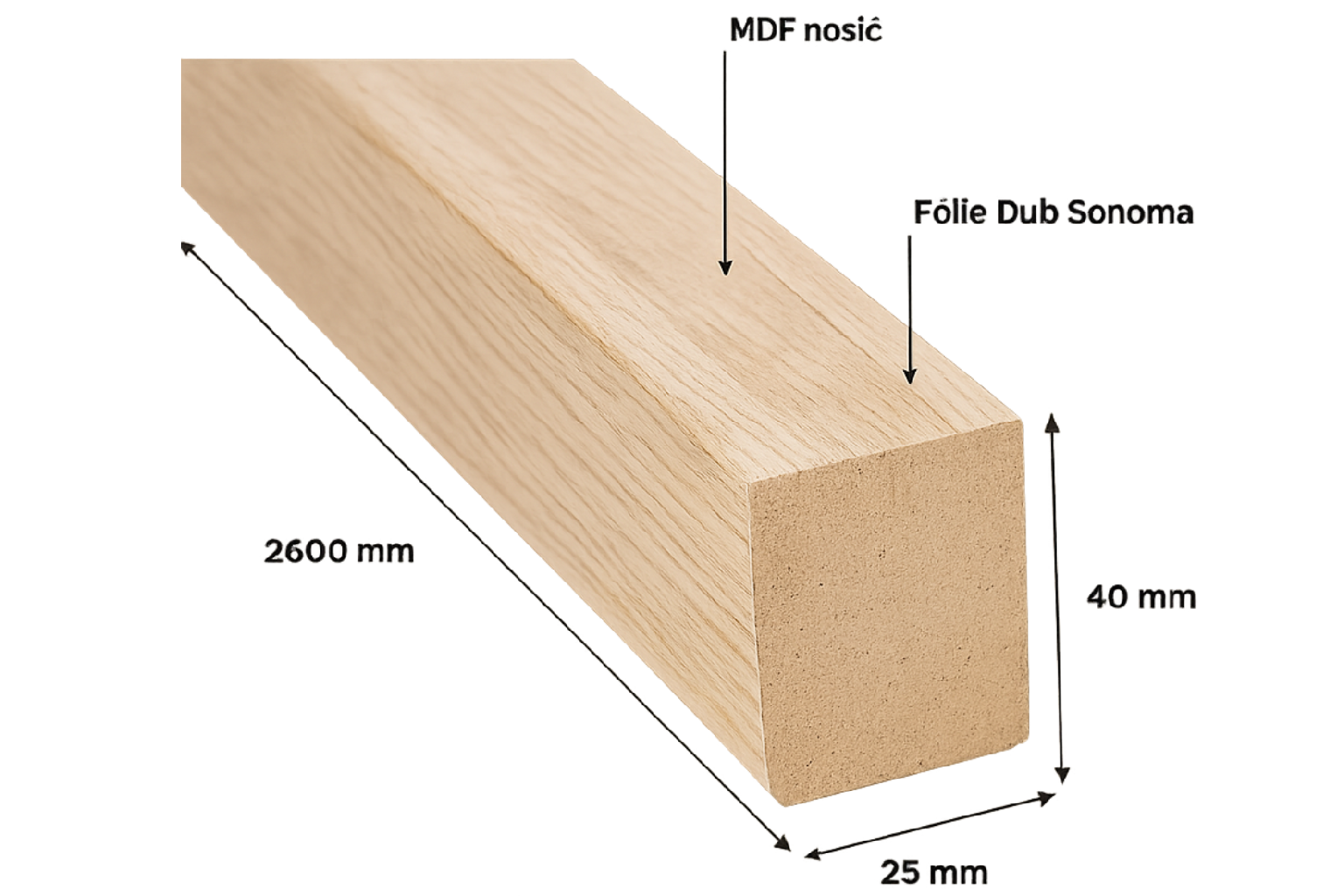 Obkladový panel, MODERN Dub Sonoma 2600*400mm