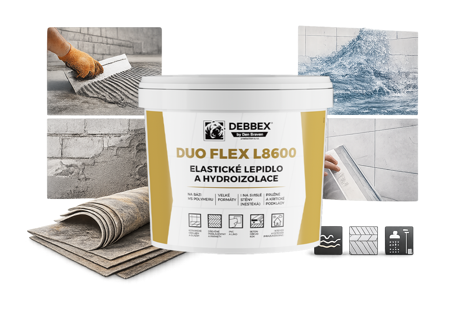 Den Braven Elastické lepidlo a hydroizolace DUO FLEX L8600 5 kg