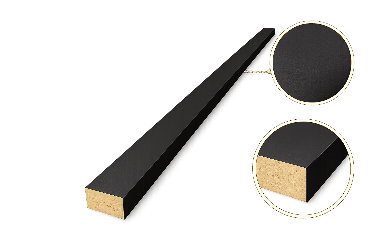 Nástěnná lamela, dekor Černá 27*12*2600