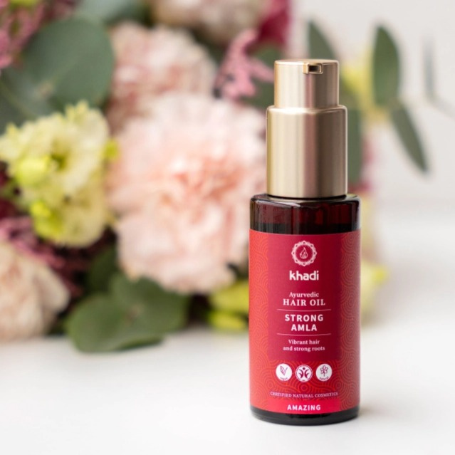 Khadi Hair Oil Strong Amla - vlasový olej pro zdravé, silné a lesklé vlasy 50 ml