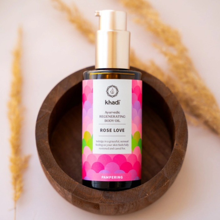 Khadi Regenerating Body Oil Rose Love - přírodní regenerační tělový a pleťový olej 100 ml