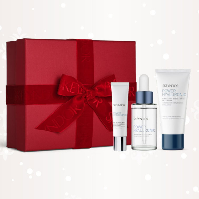 Skeyndor Power Hyaluronic Set - krém pro suchou pleť 50 ml + hydratační sérum 30 ml + gel na oční okolí 15 ml