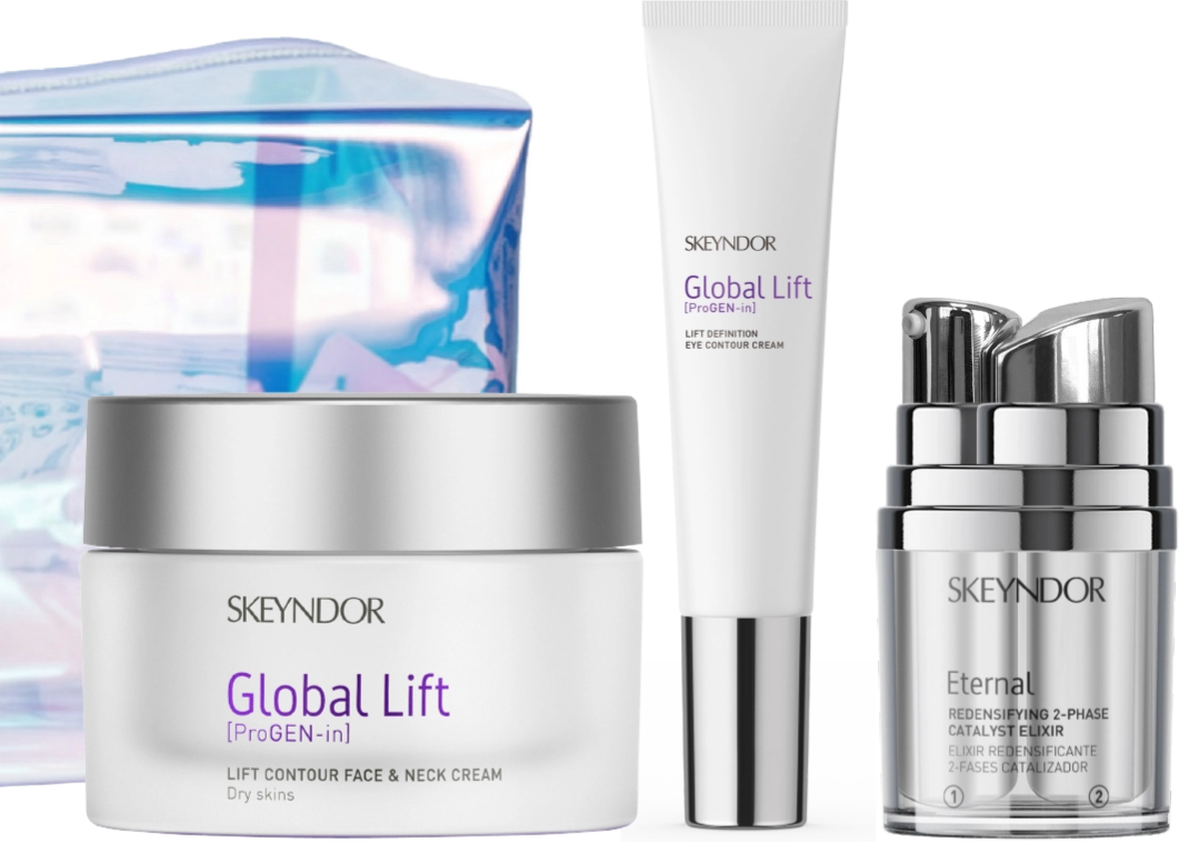 Skeyndor Global Lift Set - liftingový krém pro smíšenou pleť 50 ml + oční krém 15 ml + dvoufázový elixír 2x5 ml