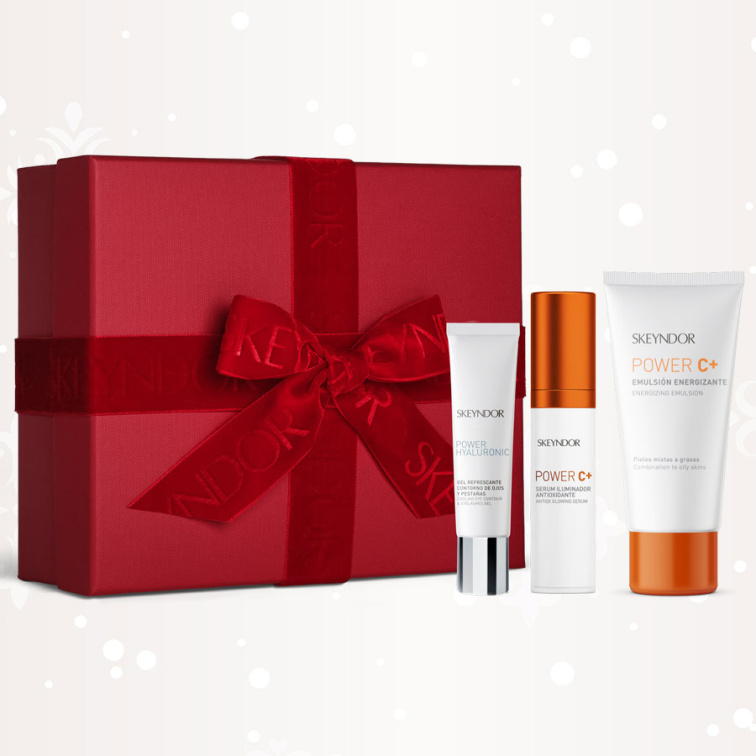 Skeyndor Power C+ Set – krém pro suchou pleť 50 ml + pleťové sérum 30 ml + gel na oční okolí 15 ml