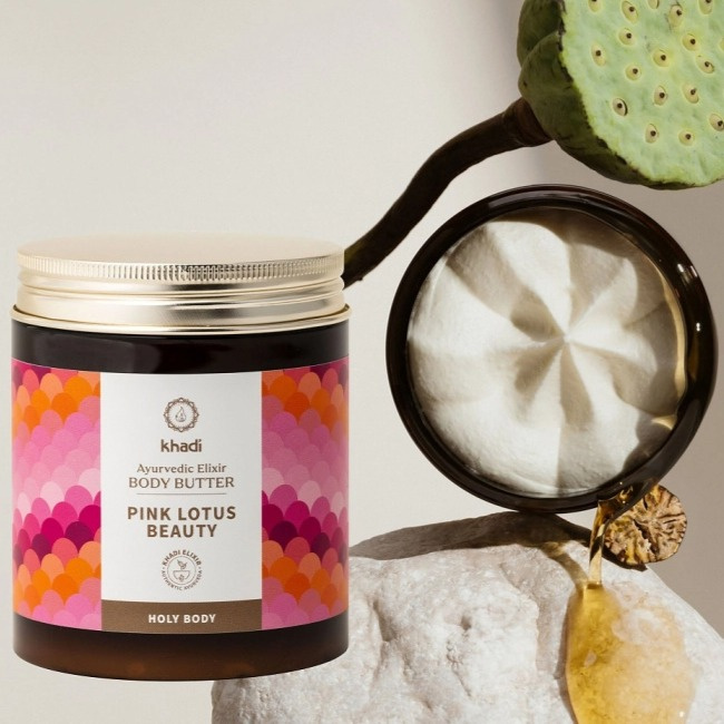 Khadi Body Butter Pink Lotus Beauty - tělové máslo “růžový lotos Láska” pro hydrataci a harmonii 250 ml