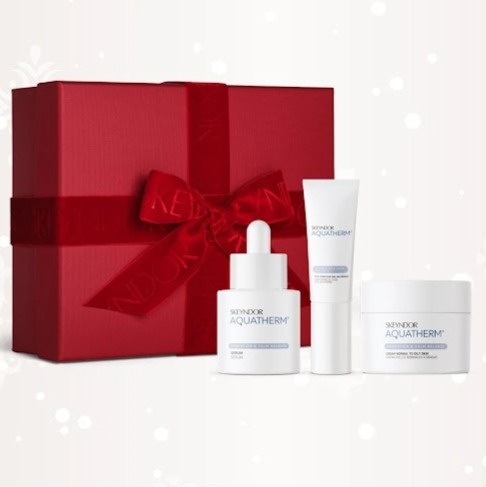 Skeyndor Aquatherm Set - intenzivní krém pro normální až suchou pleť 50 ml + pleťové sérum 30 ml + gelový oční krém 15 ml