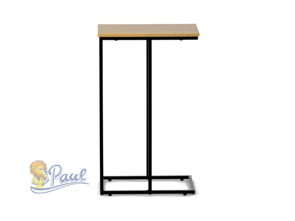 Odkládací stůl, MDF deska, dekor divoký dub, černý kov