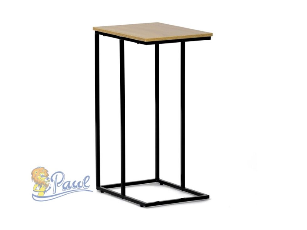 Odkládací stůl, MDF deska, dekor divoký dub, černý kov