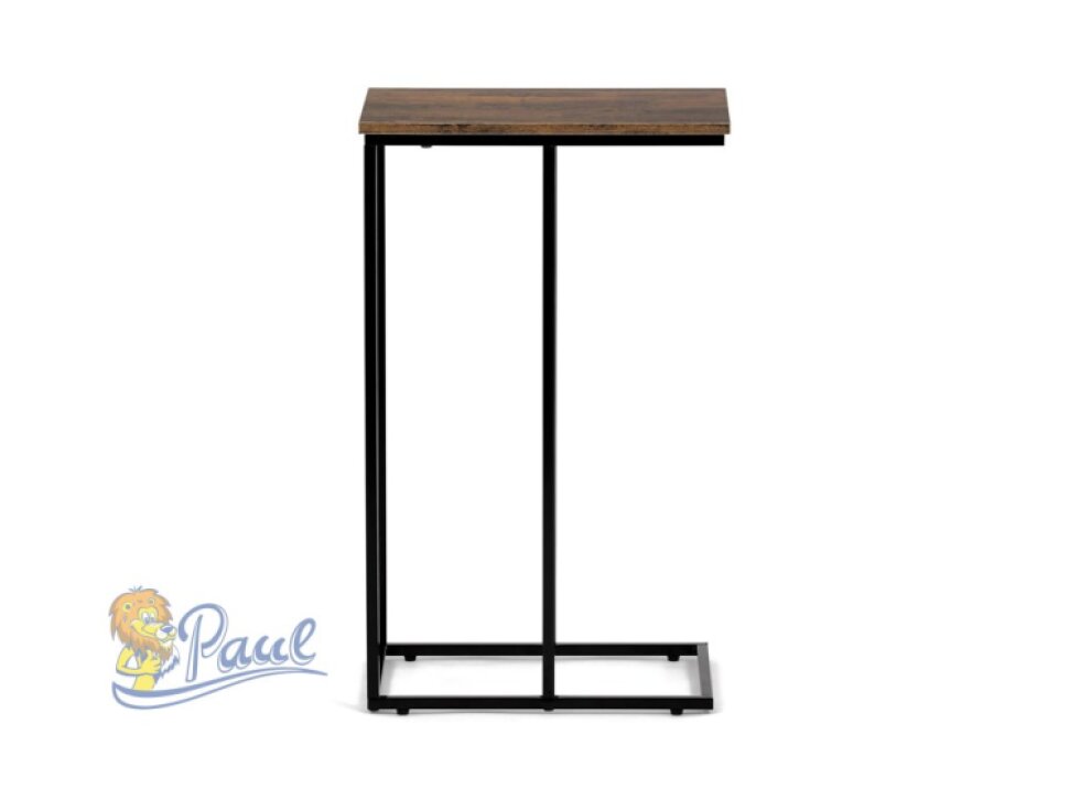 Odkládací stůl, MDF deska, dekor staré dřevo, černý kov