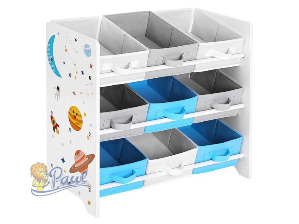 Regál na hračky, mdf, vícebarevná, AUR-E1033 WT