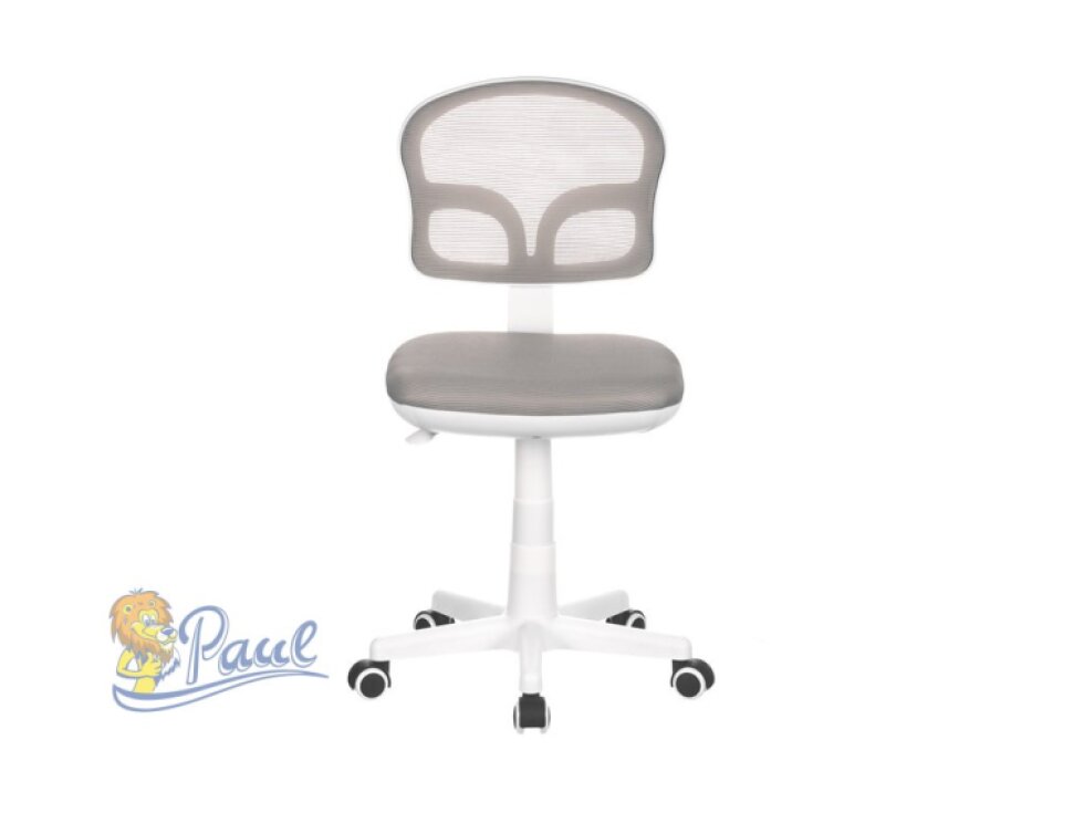 Dětská židle, šedá síťovina, černý plastový kříž, kolečka na tvrdé podlahy