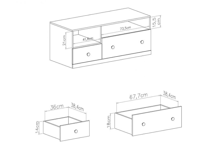 Televizní stolek Pixel PX11