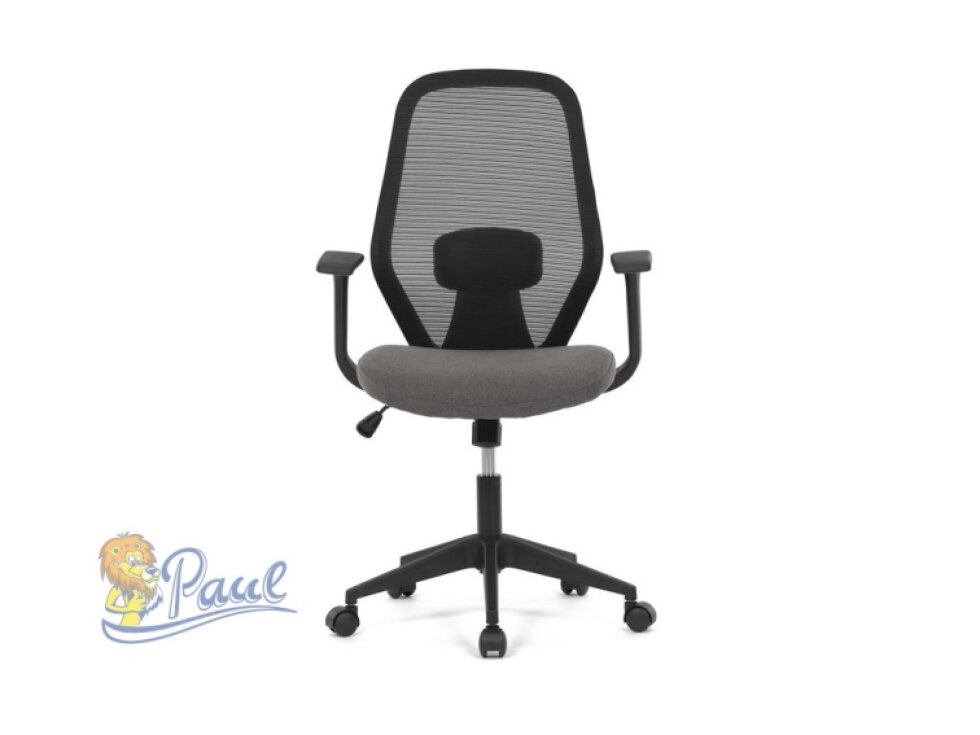 Židle kancelářská, látka černá, houpací mechanismus, kolečka pro tvrdé povrchy