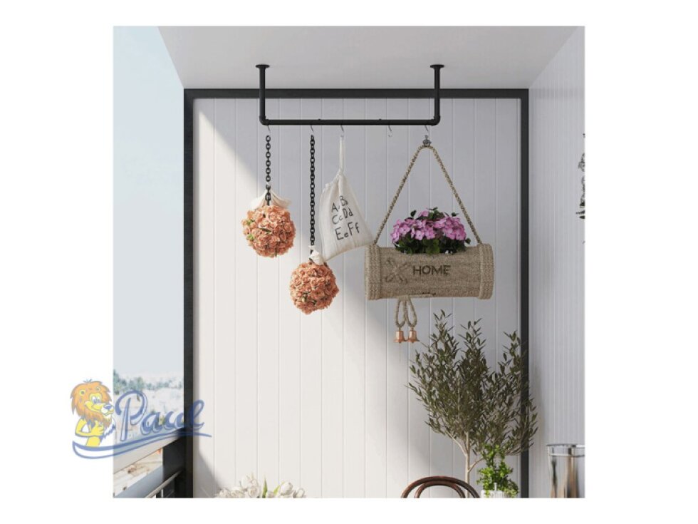 Věšák, kov, černá, AUV-E1067 BK