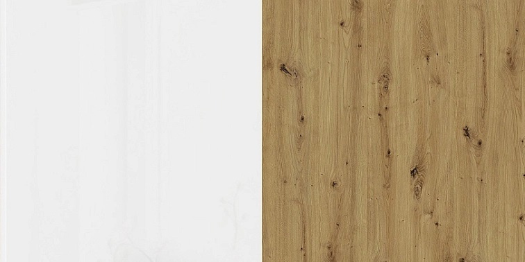 Rohová kuchyňská linka 275 x 140 cm Artisan 1 - Dub artisan + Bílý lesk