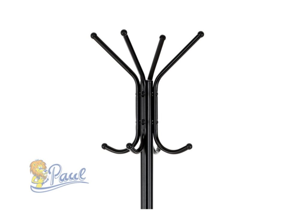 Věšák, kov, černá, 80001-06B BK