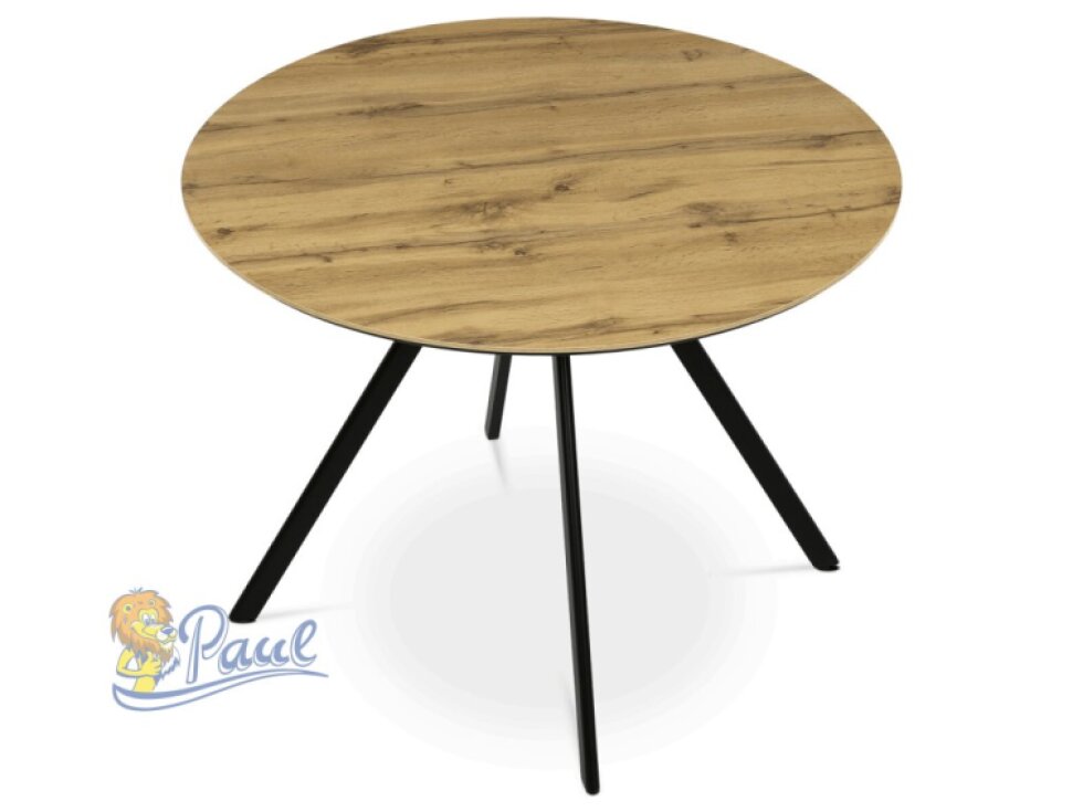 Kulatý jídelní stůl 100x100cm, lamino, dub, HT-R5010 OAK