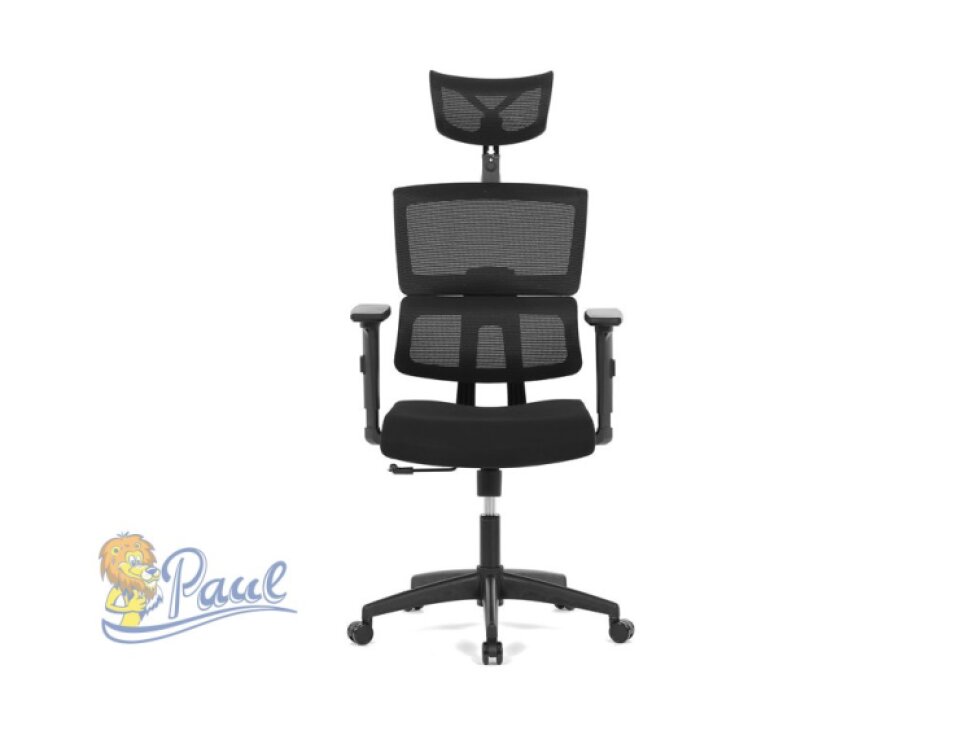 Kancelářská židle, potah černá látka a černá síťovina MESH, houpací mech.