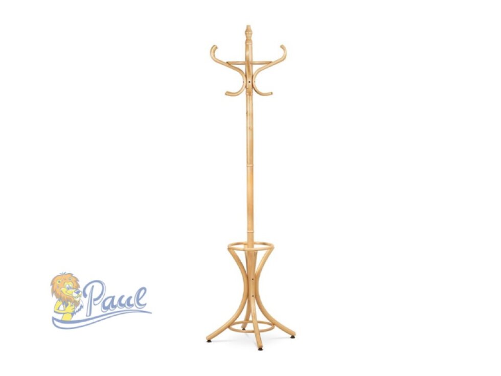 Věšák dřevěný stojanový, masiv topol a bříza, přírodní odstín, výška 185 cm