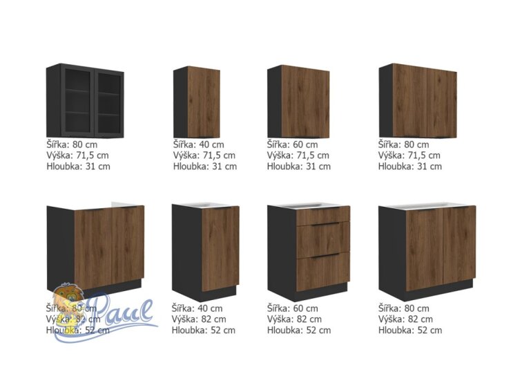 Kuchyňská linka 260 cm Monza 1