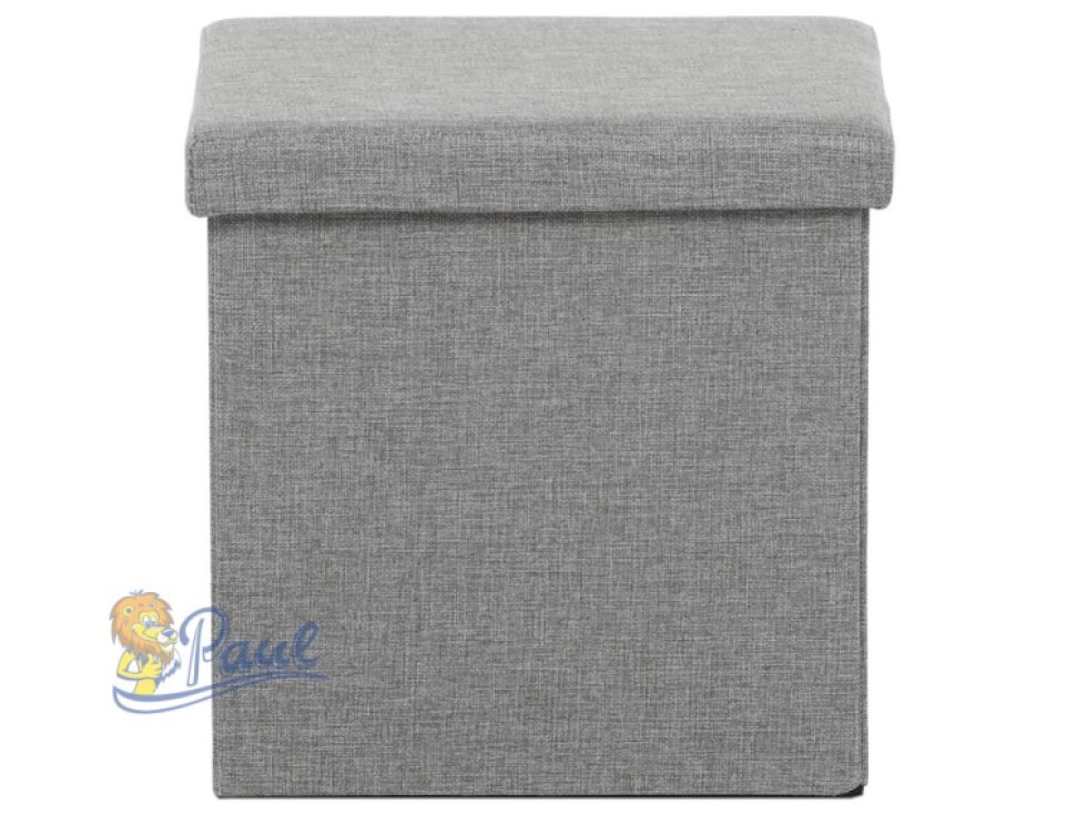 Taburet s úložným prostorem, šedá, látka, TAB-461 GREY2