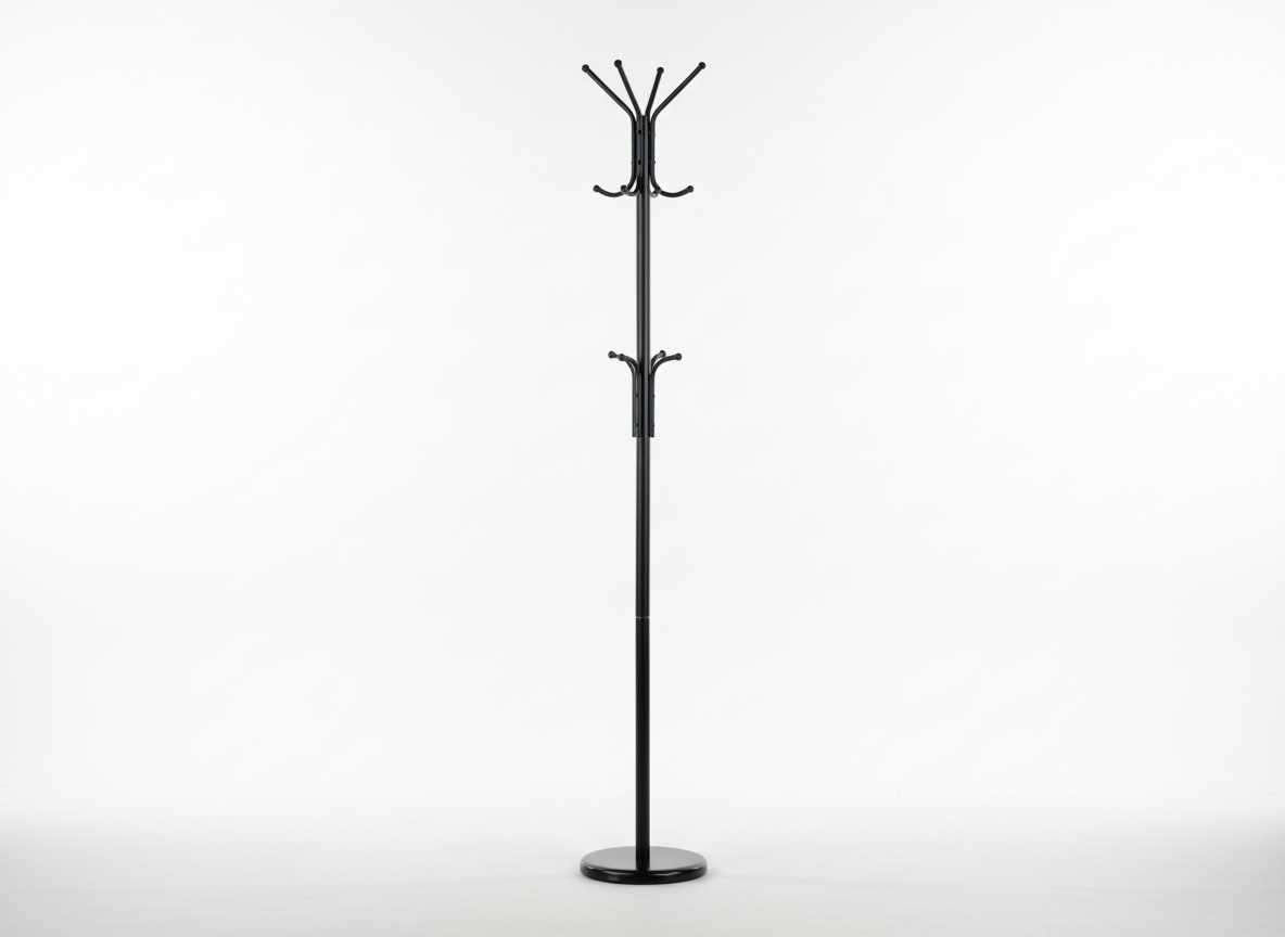 Věšák, kov, černá, 80001-06B BK