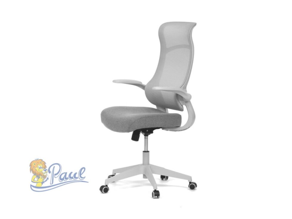 Kancelářská židle, houpací mech., šedá MESH, plast. Kříž