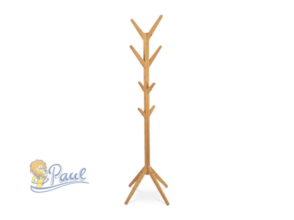 Věšák dřevěný stojanový, masiv bambus, přírodní odstín