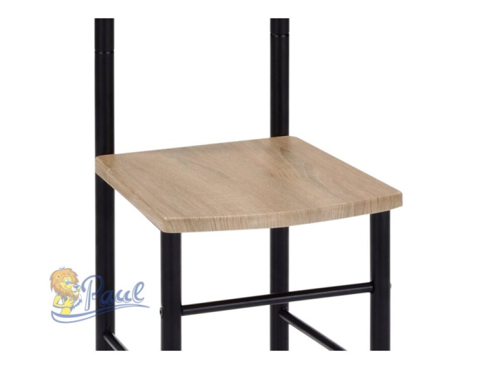 Němý sluha, výška 119 cm, MDF - dekor dub sonoma, kov - černý lak, nosnost 90 kg