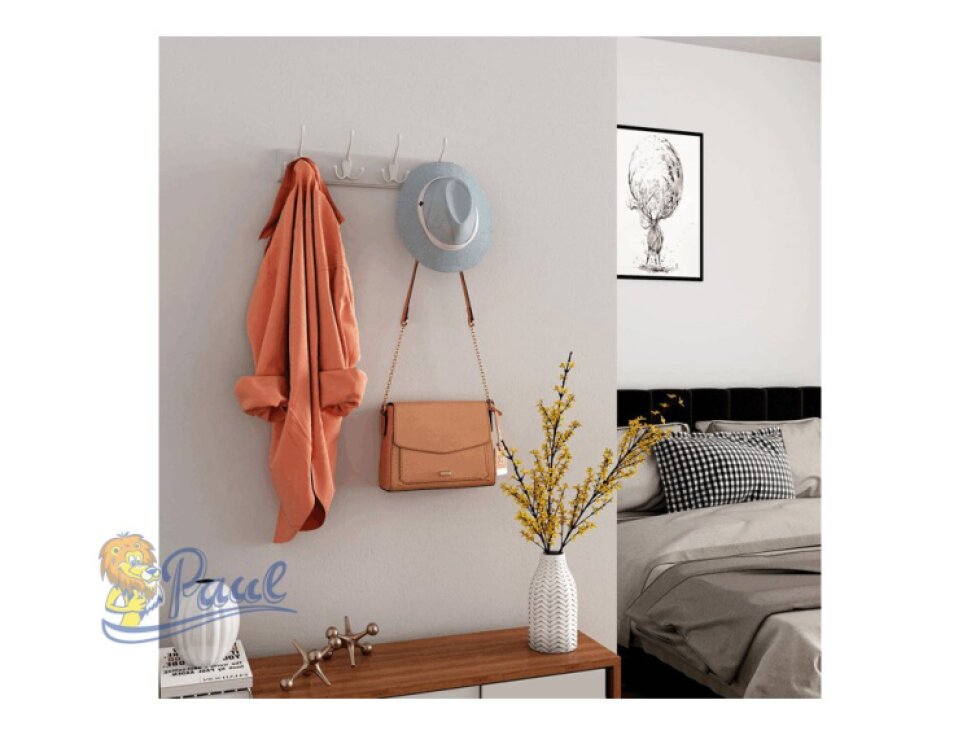 Věšák, dřevo, bílá, ABP-E1030 WT